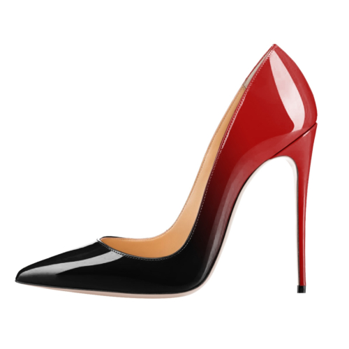 Rode en zwarte gradiënt hoge hakken schoenen 2022 pumps met spitse neus
