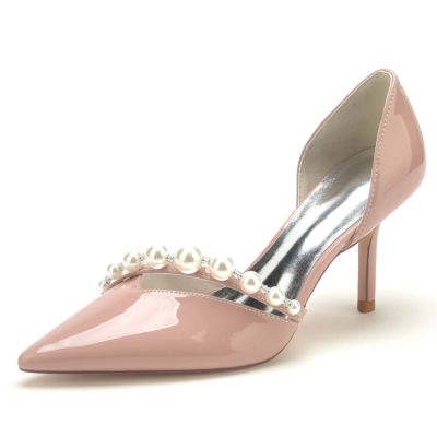 Pink Pearl Cross Strap Slip On D'orsay Pumps geklede schoenen voor uitgaand