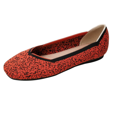 Platte schoenen met rode vierkante neus Comfortabele werkschoenen voor dames