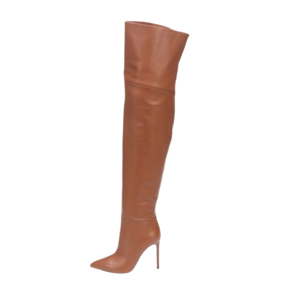 Dames Overknees Laarzen in Suède Look - Mode Chunky Rayan Style
